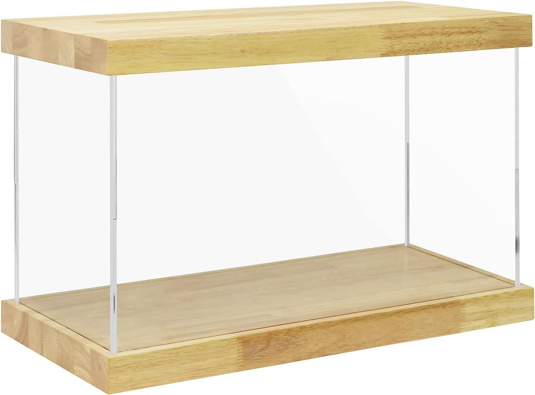 BenchPro Clear Acrylic Display Case for Trophy, Collectibles, Assemble Cube Display Box Stand Dust Proof Protection Showcase for Action Figures Toys. (1.75" Thick Wood, 16" H x 24" L x 12" D)