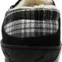 NewDenBer Men's Moccasin Slippers Warm Memory Foam Suede Soft Plush Lined Slip on Indoor Outdoor House Shoes (Black)