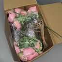 Thiccywoov 19 Pack Artificial Peony Flowers with Vase Bulk, 12 Bundles Faux Peony Bouquet 6 Vase with 1 Rope Silk Flower Arrangement Wedding Table Centerpiece for Wedding Bridal Shower(Hot Pink)