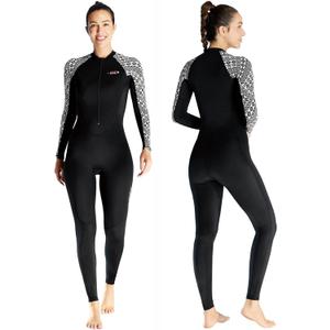 Skyone Dive Skins Swimsuit Full Body Rash Guard for Men Women, Thin Wet Suit Scuba Skin UV Protection Long Sleeve (Large)
