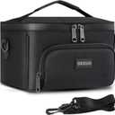 DEEGO Smell Proof Bag, Compact Smell Proof Container Stash Box Case Enduring Odorless Storage Bags with Detachable Shoulder Strap Removable Dividers for Men (Black)