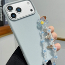 iPhone 17 Pro Max Case Light Blue Phone Cases Cute Women Girly Trendy Soft Protective Cover With Cute Lanyard