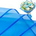 Jutieuo 20 Sheets Blue Flower Wrapping Paper, Waterproof Translucent Korean Floral Paper for Flower Bouquet Wraps Gift Packaging Florist Supplies (22.8 x 22.8 inch)