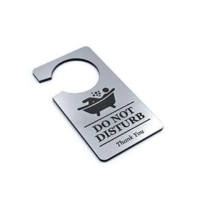 Silver 'In Bath' - Bathroom in use - Do Not Disturb, Door Sign, Door Hanger Sign. Perfect for use at home to stop intruders whilst bathing.