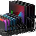 Unitek USB Charging Station, 10 USB Fast Ports Charge Docking Station and Adjustable Dividers, Multi Device Charger Organizer Compatible with iPad, iPhone, Tablet and Cell Phone