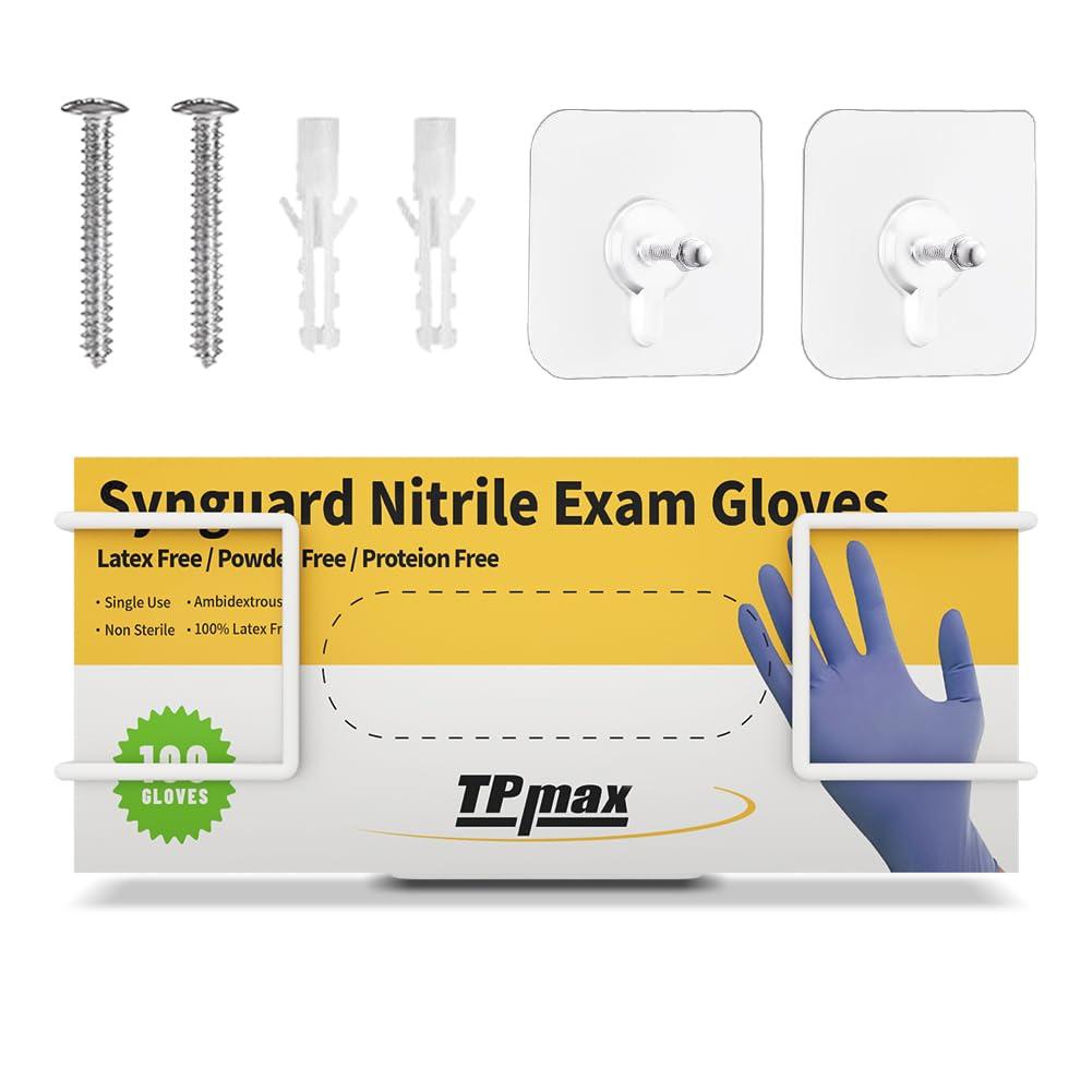 L Size Gloves Box Holder Glovesbox Wire Rack Dispenser for Gloves,Tissues Paper Towels Organizer - Mounting Accessories Included - Holds 1 Box - Perfect for Lab, Food Service and Home (Medium)