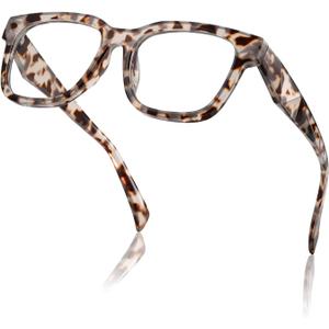 kimorn Blue Light Blocking Glasses,Anti Eyestrain & UV Protection,Square Frame Glasses for Women and Men (Grey Demi)