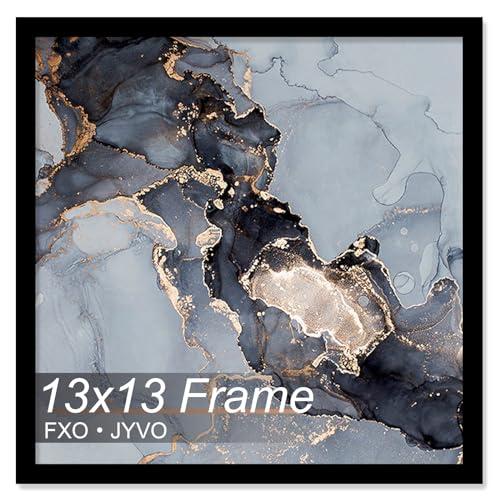 Fxojyvo 13x13 Frame, Black Picture Frame for 13 x 13 Square Picture Poster Photo, Light Weight and High Transparent 13 by 13 Frame for Wall - 1 Pack/Black/13 x13