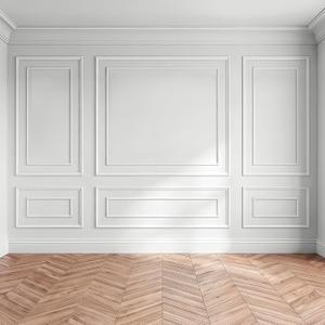 Leinuosen 6 Pcs Pre Cut Wall Molding Set Ready to Assemble Wainscoting Panels for Interior Wall Decor Living Room Bedroom 3 Top 3 Bottom Accent Installed with Glue(Classic)