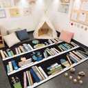 Breling 6 X 9 ft Classroom Playmat Rugs Reading Corner, Book Shelf Non-Slip