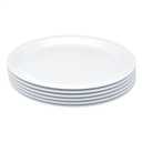 Amazon Basics Melamine Plastic Plate, Dishwasher Safe, BPA Free, 6 Piece Set, 9 in, White