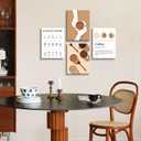 NCYEL 4pcs Modern Minimalist Coffee Wall Art Kitchen Coffee Shop Pictures Simple Home Decor Aesthetic Posters Neutral Brown and Beige Bar Decor 12x16 Inch