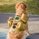 AIWAI Tactical Dog Harness with Pouches,Dog Vest Harness for Large Medium Dogs No-Pull Adjustable Military Dog Harness with Handle Walking Hiking Training (Khaki, XL)