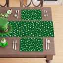 10 x XCHI Green Shamrocks St. Patrick's Day Placemats Set of 4 Table Mats for Party Home Kitchen Dining Table Decorations 12x18 Inch