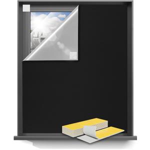 Sumobaby Blackout Curtains for Bedroom 84"x70"Portable Black Out Window Cover with Heat-Resistant Hook&Loop Tape,100% Blackout Shades No Drill Blinds for Windows DIY Cut Fit for Nursery,TV Room(Black)