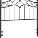 Merronix Full Size Adjustable Metal Headboard Only, Black | Vintage style for bed frame, Sturdy and stable, easy assembly, Adjustable height for bedroom