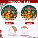 3 x World’s Best Cat Sitter Christmas Ornament – Funny Cat Lover Gift, Pet Sitting Appreciation Holiday Decoration, Ceramic Keepsake for Kitten Owners, Friends & Family