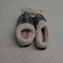 Dearfoams Women's Nyla Felted and Plaid Moc Toe Clog Slipper (11-12, Dark Heather Grey)