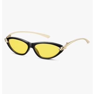 Retro Oval Cat Eye Sunglasses for Women Y2k Small Cateye Sun Glasses Womens Trendy 90s Designer Narrow Shades CS013