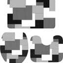 Farmhouse Bathroom Rugs Mat Sets 3 Piece, Abstract Art White Black Gray Splice Bathroom Decor Mat Set with Non-Slip Rug, Toilet Lid Cover and Bath Mat Accessories (Large: 20x31in+16x18in+16x20in, Color Blockyan6442)