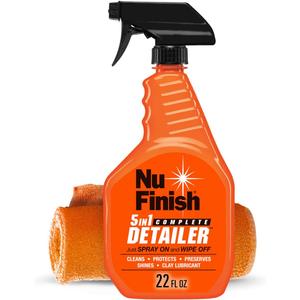 Nu Finish 5-in-1 Complete Detailer Spray with Towel, Preserves and Protects Car Detailing, Includes 1 Microfiber Towel, 22 Oz Spray