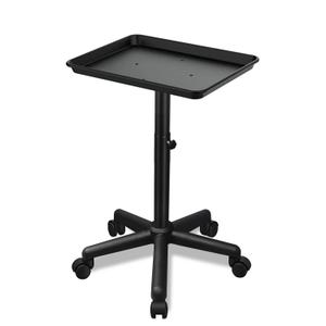 Salon Tray on Wheels, Salon Rolling Tray with Adjustable Height, Black Salon Tray, Salon Color Tray Ideal Use As Metal Mayo Stand Tray, Tattoo Tray, Medical Tray