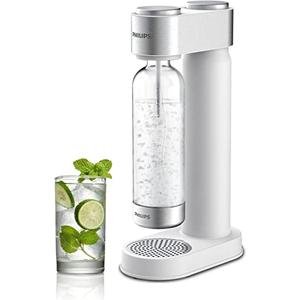 Philips ADD4902WHO/37 Stainless Sparkling Water Maker Soda Maker Machine for Home Carbonating with BPA free PET 1L Carbonating Bottle, Compatible with 60L CO2 Exchange Carbonator(NOT Included), White