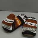 The Metluks Slipper Socks for Women Warm Knit Nordic Indoor Bootie with Non Slip Grips Size 9-11 Brown