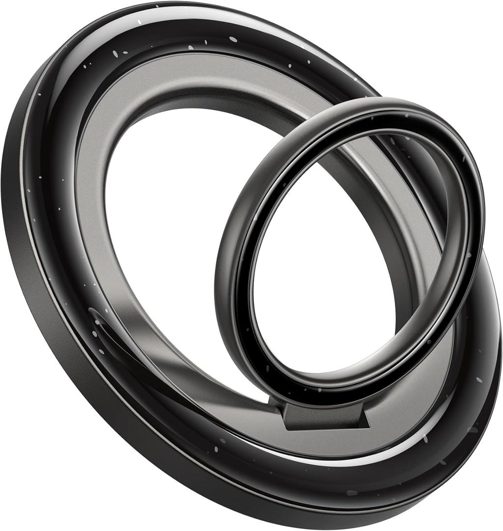 Lamicall [2025 Upgrade Metal Gear Hinge] Magnetic Phone Ring Grip for MagSafe, [4.4lbs Ultra Strong Magnet] Finger Holder Stand, Easily Pull Ring Out, Mag Safe Accessory for iPhone 16 15 14 Pro Max (Midnight Black)