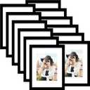 Picrit 8x12 Picture Frame Set of 12, Display 6x8 with Mat or 8x12 without Mat, Photo Frames for Wall Mounting or Table Top Display, Black