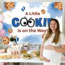 A Little Cookie is on The Way Backdrop Background - Cookie Baby Shower Decorations, Cookie Baby Shower Backdrop, Welcome Baby Party Photo Booth, 7 * 5 Ft