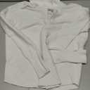 PRETTYGARDEN Womens Long Sleeve Quarter Zip Pullover Sweater Casual Loose V Neck Collared Ribbed Knit Jumper Tops Thumb Hole (Medium, White)