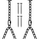 BeneLabel Heavy Duty Porch Swing Chain Kit with Silent Hangers, Hammock Chair Hardware for Indoor/Outdoor Hanging Chairs, Punching Bags and More, Easy Installation, Rustproof, 1000LB Capacity, 81"