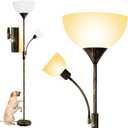 BoostArea Floor Lamps for Living Room, Standing Lamp, 71" Torchiere Floor Lamp with Reading Lamp, 3 Way Switch, Corner Floor Lamps for Living Room/Bedroom, Rustic Bronze Floor Lamp(E26 Base, No Bulb)