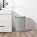 EKO Hudson Matte Stainless 50 Liter/13.2 Gallon Step Trash Can with Rear Trash Bag Storage Compartment