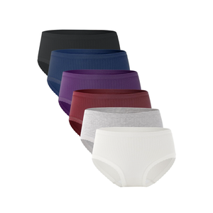 BAMBOO COOL Women's Underwear Soft Lace Panties Mid Waisted Seamless Briefs Moisture Wicking Stretchy 6 Pack