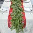 9FT 2Pack Real Touch Christmas Norfolk Pine Garland, Artificial Christmas Garland, Faux Greenery Garland with Lifelike Texture for Fireplace Mantle Table Wall Stair Indoor Outdoor Holiday Xmas Decor