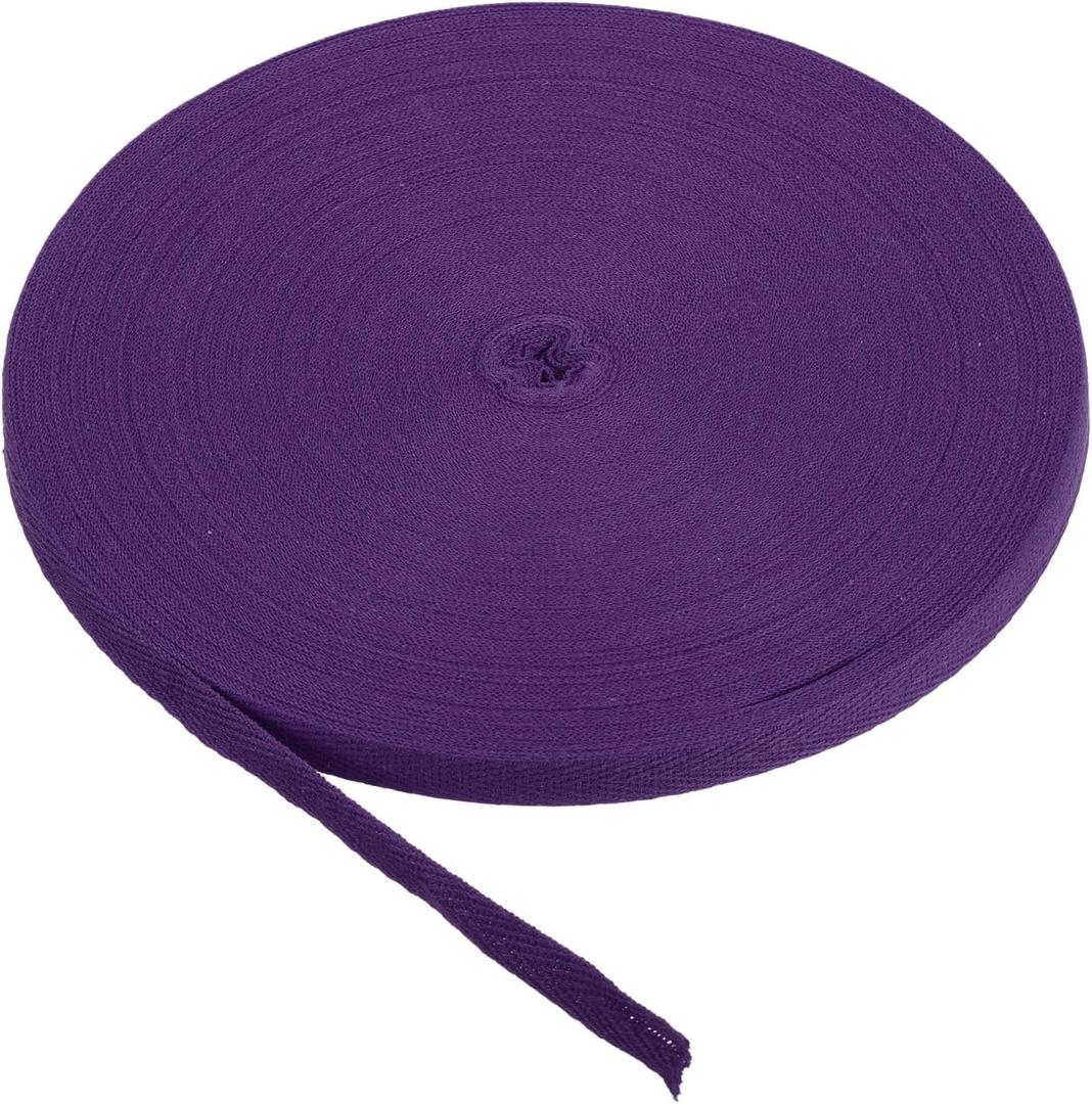 2 x PATIKIL Cotton Twill Tape 5/8 Inch 50 Yards Cotton Ribbon Bias Binding Tape Herringbone Webbing Trim for Sewing Gift Wrapping Craft DIY Dark Purple