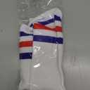 Joulli White Knee High Retro Striped Tube Socks 1-3 Pairs (One Size)