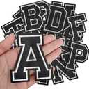 Letter Iron on Patches, Iron on Letters(A-Z) for Fabric, Full Embroidery Letters for Clothing, Hats, Dress, Jeans, T-Shirts, Backpacks, Etc(Black)