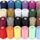BlesSew Sewing Machine Thread 24 Spools, 1000 Yards Each All Purpose Polyester Thread Set, 22 Colors + Black & White Thread for Sewing Machine, Ideal for Beginners, Quilting & Repairs