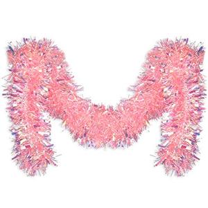 Pink Tinsel Garland for Christmas Tree Decorations Wedding Birthday Party Supplies 17 Feet