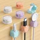 Magnetic Cable Clips, Adjustable Cord Holder Management, Adhesive Wire Keeper Organizer for Home Office Desk Phone PC Car Wall Desktop Nightstand Appliance (8-Pack Crystal Multicolor)