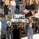 Neer 3 Pack Women's Capri Pants, Wide Leg Basic Sweatpants Lounge Loose Fit Casual Drawstring Yoga Capris with Pockets