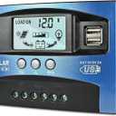 [Upgraded] 30A MPPT Solar Charge Controller, 12V/ 24V Solar Panel Intelligent Regulator with Adjustable LCD Display Dual USB Port Timer Setting Auto Parameter (Blue)