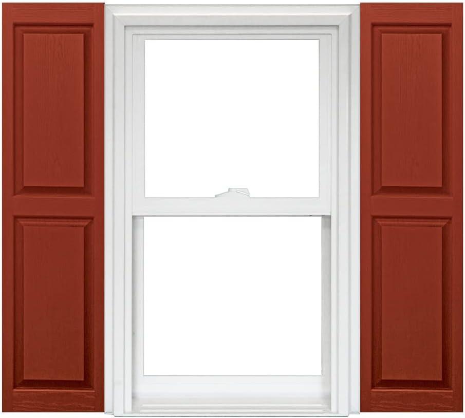 Homeside Raised Panel Vinyl Shutter 1 Pair 14-1/2in. x 75in. 051 Red
