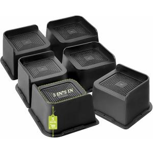 Bed Risers 1 inch, 2 inch, 3 inch, 4 inch, 6 inch, 8 inch Heavy Duty, Oversized Furniture Riser for Couch Sofa Table Chair Leg Frame Dorm, Support up to 6000 Lbs (Black 6 Pack, 3 inch)