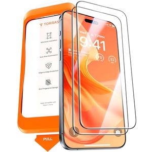 TORRAS Top-Notch Diamond Shield for iPhone 15 Pro Max Screen Protector [ 9H+ Military-Grade Protection] Unbreakable Shatterproof Tempered Glass for iPhone 15 ProMax Full Coverage Screen Protector,