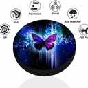 Butterfly Spare Tire Cover Fantasy Surreal Holographic Space Illumination Purple Morpho Weatherproof Universal Wheel Protectors Camper Tire Covers for Trailer Rv Travel(17 inch)