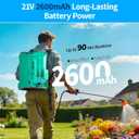 Battery Powered Backpack Sprayer 4 Gallon, 21V 2.6Ah Electric Pump Sprayer with 6 Nozzles, Telescopic Wand for Garden Weed Lawn Yard Clean